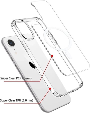iPhone XR MagSafe Özellikli Şeffaf IQ Silikon Kılıf Telefon Koruma Cihaz Aksesuarı Mobil Aksesuar