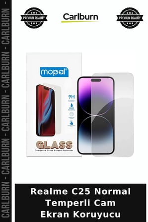 Realme C25 Normal Temperli Cam Ekran Koruyucu Telefon Camı Dokunmatik Film Cihaz Aksesuar