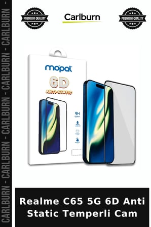 Realme C65 5G 6D Anti Static Temperli Cam Mobil Koruma Telefon Camı Cihaz Kalkanı