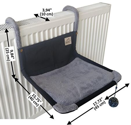 Akat Cosy Comfort Kedi Kalorifer Yatağı (Gri) (10 cm standart panel radyatörler için)
