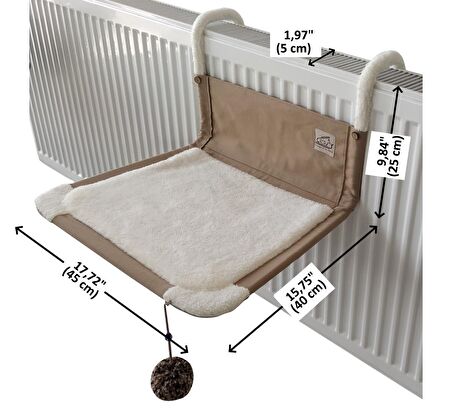 Akat Cosy Comfort Kedi Kalorifer Yatağı (krem) (5 cm İNCE panel radyatörler için)