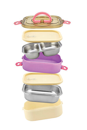 Yeni Nesil Sefer Tası / Lunch Box / Beslenme Kabı / Saklama Kutusu / Paslanmaz Çelik / 1300 ML