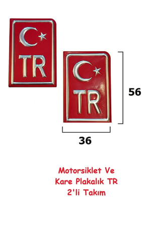 Plaka TR Motosiklet İçin Tasarlanmış Alüminyum Malzeme Motor Kare Plaka TR Sticker