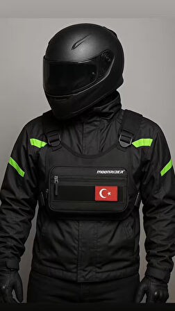 Reflektörlü Motosiklet Göğüs Çantası Yelek Tipi Geniş Hacimli premium unisex motorcu & koşu çantası