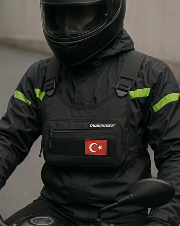 Reflektörlü Motosiklet Göğüs Çantası Yelek Tipi Geniş Hacimli premium unisex motorcu & koşu çantası