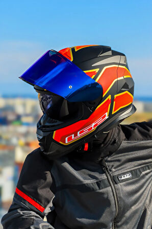 STORM 2 FOGGY MAT SİYAH-KIRMIZI KASK