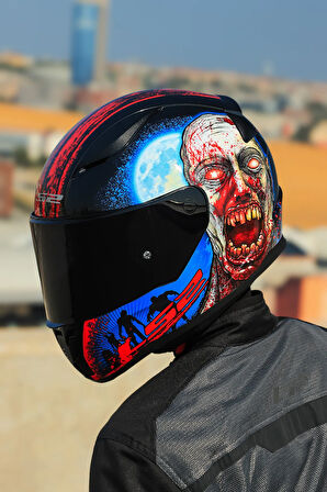 RAPID 2 ZOMBIE SİYAH-KIRMIZI KASK