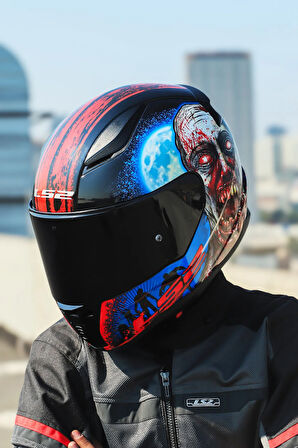 RAPID 2 ZOMBIE SİYAH-KIRMIZI KASK