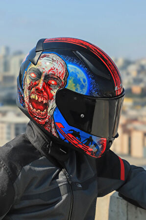 RAPID 2 ZOMBIE SİYAH-KIRMIZI KASK