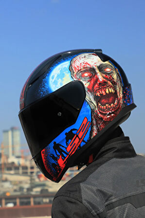 RAPID 2 ZOMBIE SİYAH-KIRMIZI KASK