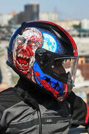 RAPID 2 ZOMBIE SİYAH-KIRMIZI KASK