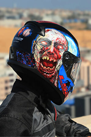 RAPID 2 ZOMBIE SİYAH-KIRMIZI KASK