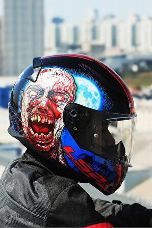 RAPID 2 ZOMBIE SİYAH-KIRMIZI KASK