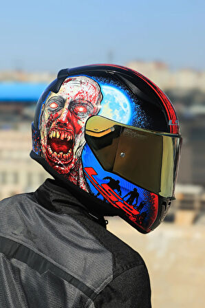 RAPID 2 ZOMBIE SİYAH-KIRMIZI KASK