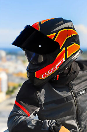 STORM 2 FOGGY MAT SİYAH-KIRMIZI KASK