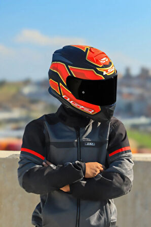 STORM 2 FOGGY MAT SİYAH-KIRMIZI KASK