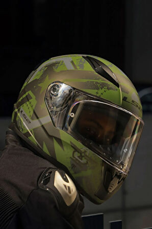 RAPID 2 THUNDER BIRDS MAT YEŞİL-SİYAH-GRİ KASK