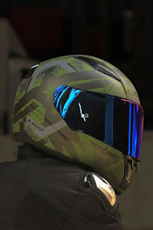 RAPID 2 THUNDER BIRDS MAT YEŞİL-SİYAH-GRİ KASK