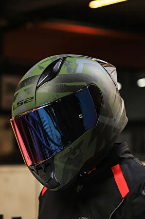 Rapıd 2 Race Thunder Bırds Mat Yeşil-siyah-gri Kask