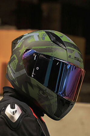 Rapıd 2 Race Thunder Bırds Mat Yeşil-siyah-gri Kask