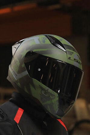 RAPID 2 RACE THUNDER  BIRDS MAT YEŞİL-SİYAH-GRİ KASK