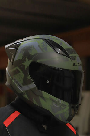 RAPID 2 RACE THUNDER  BIRDS MAT YEŞİL-SİYAH-GRİ KASK