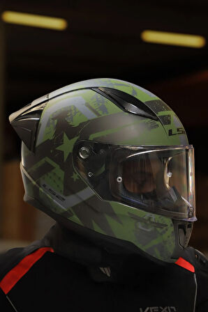 RAPID 2 RACE THUNDER  BIRDS MAT YEŞİL-SİYAH-GRİ KASK