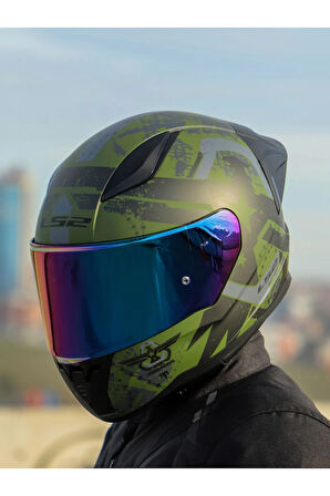 RAPID 2 RACE THUNDER BIRDS MAT YEŞİL-SİYAH-GRİ KASK