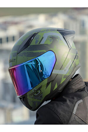 RAPID 2 RACE THUNDER BIRDS MAT YEŞİL-SİYAH-GRİ KASK