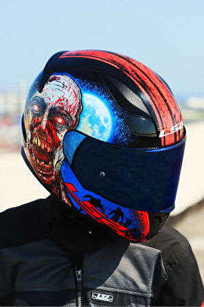 RAPID 2 ZOMBIE SİYAH-KIRMIZI KASK