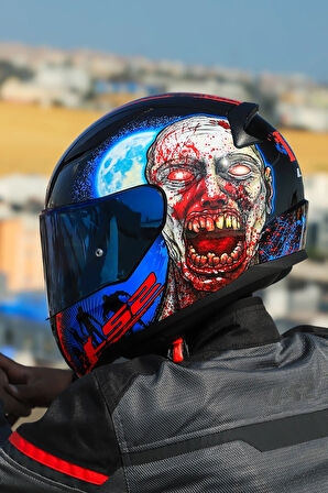 RAPID 2 ZOMBIE SİYAH-KIRMIZI KASK