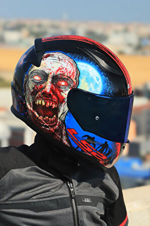 RAPID 2 ZOMBIE SİYAH-KIRMIZI KASK