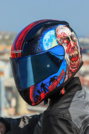 RAPID 2 ZOMBIE SİYAH-KIRMIZI KASK