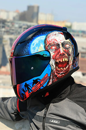 RAPID 2 ZOMBIE SİYAH-KIRMIZI KASK