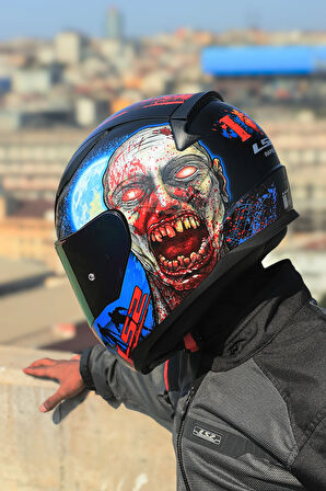RAPID 2 ZOMBIE SİYAH-KIRMIZI KASK
