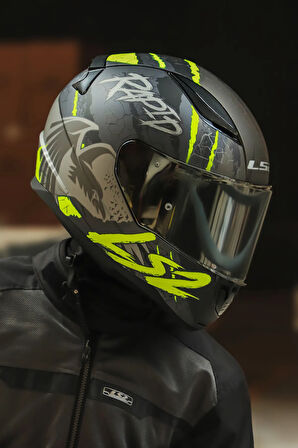 RAPID 2 RAVEN MAT SİYAH-GRİ-NEON SARI KASK