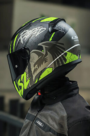 Rapıd 2 Raven Mat Siyah-gri-neon Sarı Kask