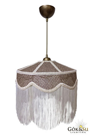 Rattan Melora Püsküllü Sarkıt Avize – El Yapımı Bohem Tarz, Doğal Işık Yansımasıyla Şık Tasarım