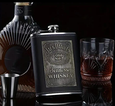 JACK-DANIEL'S Çelik Paslanmaz Matara Deri Kaplama