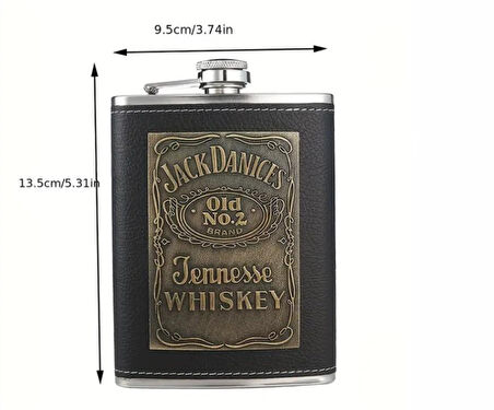 JACK-DANIEL'S Çelik Paslanmaz Matara Deri Kaplama