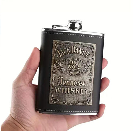 JACK-DANIEL'S Çelik Paslanmaz Matara Deri Kaplama