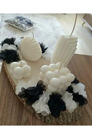 Dekoratif 4'lü Kokulu Buzdağı Mum Seti