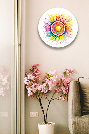 Mandala Renkli Ahşap Tablo Modeli, Oturma Odası, Yatak Odası, Salon, Ofis, Ev Dekorasyonu