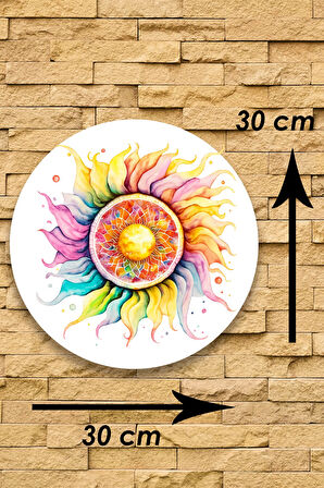 Mandala Renkli Ahşap Tablo Modeli, Oturma Odası, Yatak Odası, Salon, Ofis, Ev Dekorasyonu