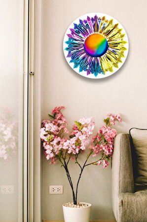 Mandala Renkli Ahşap Tablo Modeli, Oturma Odası, Yatak Odası, Salon, Ofis, Ev Dekorasyonu