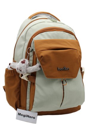 günlük sırt çantası unisex çok bölmeli okul çantası 2601 bej-taba