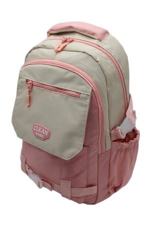 çok bölmeli okul çantası unisex okul sırt çantası 26011 bej-pudra