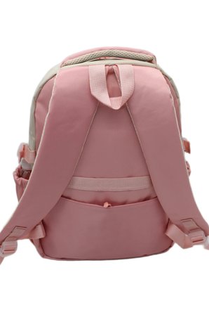 çok bölmeli okul çantası unisex okul sırt çantası 26011 bej-pudra