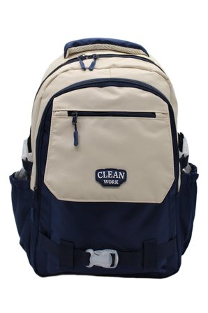 çok bölmeli okul çantası unisex okul sırt çantası 26011 bej-lacivert