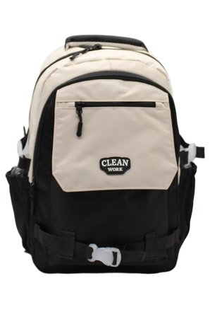 çok bölmeli okul çantası unisex okul sırt çantası 26011 bej-siyah